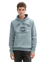 TOM TAILOR Sweatshirt Hoodie mit Print (1043292) nachtblau/mint/weiß
