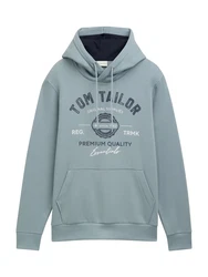 TOM TAILOR Sweatshirt Hoodie mit Print (1043292) nachtblau/mint/weiß