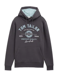 TOM TAILOR Sweatshirt Hoodie mit Print (1043292) hellblau/dunkelgrau/weiß