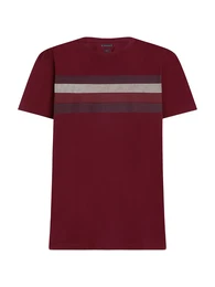 T-Shirt marine / weinrot / melone / wei