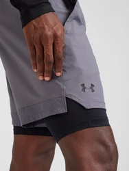 Under Armour Shorts UA Vanish Woven 2in1 grau/schwarz