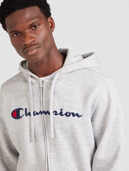 Champion Authentic Athletic Apparel Sweatjacke Hooded Full Zip Sweatshirt (Kapuzensweatjacke) navy/graumeliert/rot