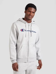 Champion Authentic Athletic Apparel Sweatjacke Hooded Full Zip Sweatshirt (Kapuzensweatjacke) navy/graumeliert/rot