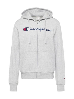 Champion Authentic Athletic Apparel Sweatjacke Hooded Full Zip Sweatshirt (Kapuzensweatjacke) navy/graumeliert/rot