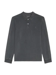 Marc O'Polo Poloshirt Langarmshirt dunkelgrau