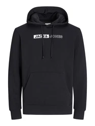 Jack & Jones Plus Sweatshirt JJECorp schwarz/weiß