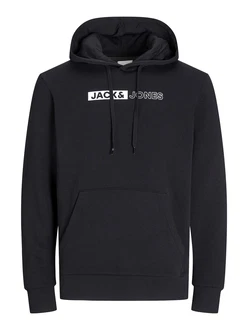 Jack & Jones Plus Sweatshirt JJECorp schwarz/weiß