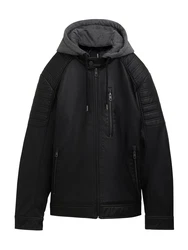 TOM TAILOR Jacke graumeliert / schwarz