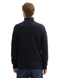 TOM TAILOR Pullover Rollkragenpullover navy/hellblau/rostrot/wei