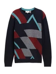 TOM TAILOR Pullover Rollkragenpullover navy/hellblau/rostrot/wei