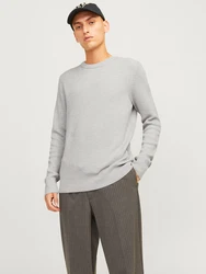 JACK & JONES Pullover JJEPerfect hellgrau
