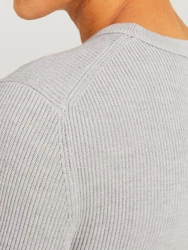 JACK & JONES Pullover JJEPerfect hellgrau