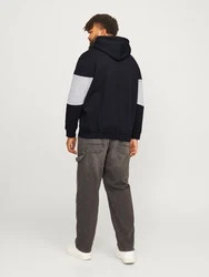 Jack & Jones Plus Sweatshirt JJELEGACY graumeliert/schwarz/wei