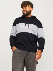Jack & Jones Plus Sweatshirt JJELEGACY graumeliert/schwarz/wei