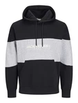 Jack & Jones Plus Sweatshirt JJELEGACY graumeliert/schwarz/wei