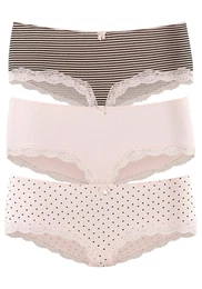 Kalhotky tmavě hnědá / pastelově růžová