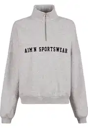 Sportska sweater majica svijetlosiva / siva melange / crna