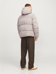 Jack & Jones Herren Winterjacke JjeBradley Puffer mit Kapuze grau