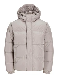 Jack & Jones Herren Winterjacke JjeBradley Puffer mit Kapuze grau