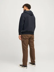 Jack & Jones Plus Sweatshirt JJELOGO SWEAT HOOD 2 COL 24/25 NOOS PLS marine/rostrot/wei