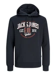 Jack & Jones Plus Sweatshirt JJELOGO SWEAT HOOD 2 COL 24/25 NOOS PLS marine/rostrot/wei