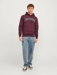 Jack & Jones Sweatshirt JJECaleb dunkelblau/weinrot/wei