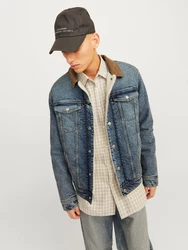 JACK & JONES Jacke 'JJIJean' JJJACKET W SHERPA WI 200 SN blue denim / cognac