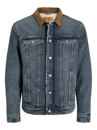 Jacke 'JJIJEAN' blue denim / cognac