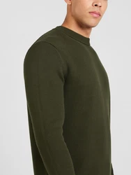 SELECTED HOMME Rundhalspullover SLHDANE dunkelgrn
