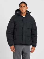 Jack & Jones Herren Winterjacke JjeBradley Puffer mit Kapuze schwarz