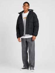 Jack & Jones Herren Winterjacke JjeBradley Puffer mit Kapuze schwarz