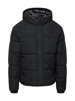 Jack & Jones Herren Winterjacke JjeBradley Puffer mit Kapuze schwarz
