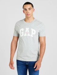 GAP T-Shirt ORIGINAL hellgrau/weiß
