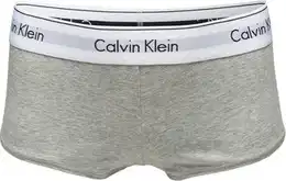 Kalhotky 'Boyshort' šedý melír / černá / bílá