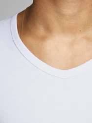 JACK & JONES Shirt V-NECK TEE S/S NOOS wei