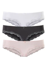 Kalhotky antracitová / růže / bílá