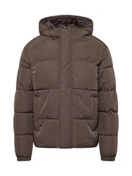Jack & Jones Herren Winterjacke JjeBradley Puffer mit Kapuze dunkelbraun