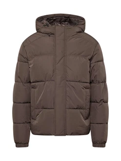 Jack & Jones Herren Winterjacke JjeBradley Puffer mit Kapuze dunkelbraun