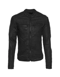 BE EDGY Lederjacke Blake Denim schwarz