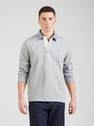 Gant Langarm-Poloshirt REG CHAMBRAY HEAVY RUGGER grau melange