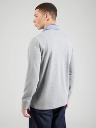 Gant Langarm-Poloshirt REG CHAMBRAY HEAVY RUGGER grau melange