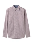 TOM TAILOR Hemd Langarm Regular Fit flieder / mauve / cyclam / offwhite