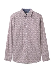 TOM TAILOR Hemd Langarm Regular Fit flieder / mauve / cyclam / offwhite