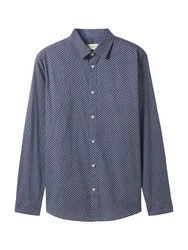 TOM TAILOR Hemd Langarm Regular Fit opal/schwarz