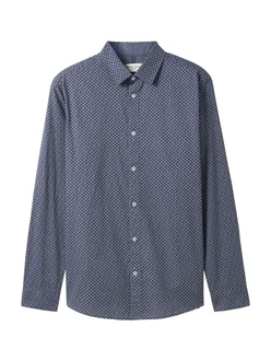 TOM TAILOR Hemd Langarm Regular Fit opal/schwarz