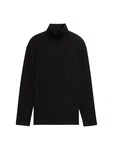 TOM TAILOR Langarmshirt mit Rollkragen hellgrau/schwarz