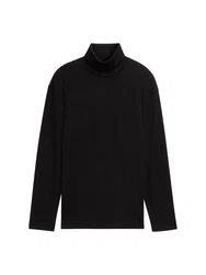 TOM TAILOR Langarmshirt mit Rollkragen hellgrau/schwarz