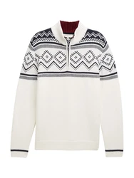 TOM TAILOR Pullover 'Fair Isle' Strick Troyer navy/wei
