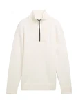 TOM TAILOR Strickpullover Troyer - Relaxed Fit wollwei