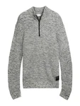 TOM TAILOR Denim Strickpullover anthrazit/weiß